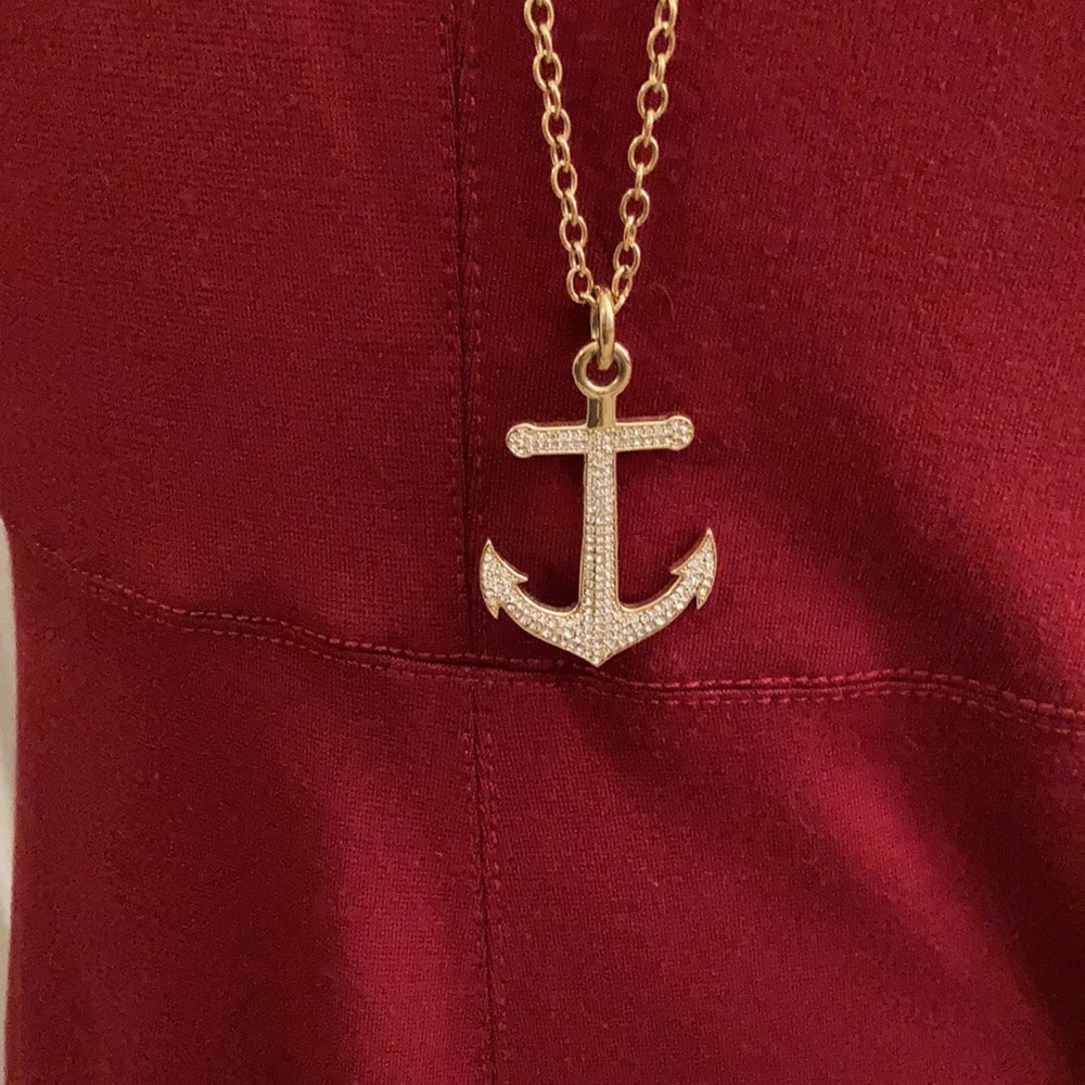 Coach Gold Pave Anchor Necklace